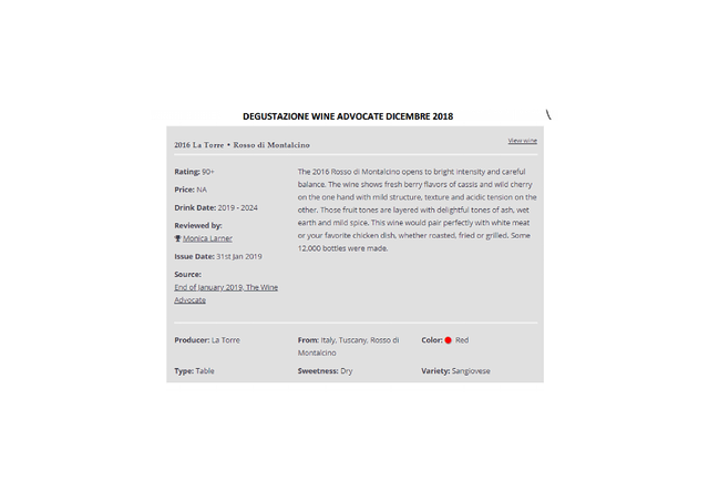 2019-01-31 - Review - Rosso di Montalcino 2016 - Monica Larner